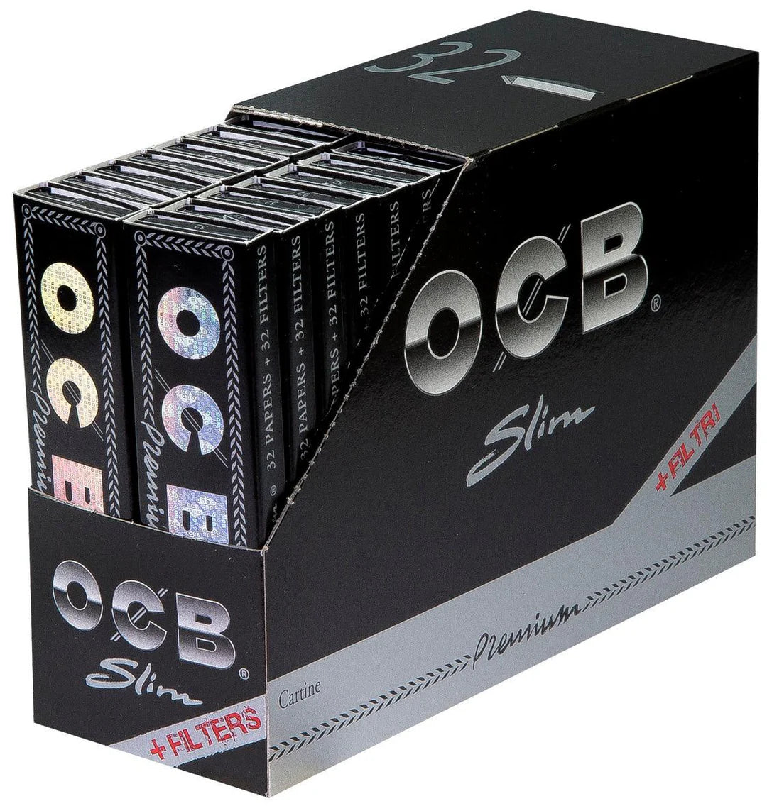 OCB Slim Premium Black + Tips (32x)